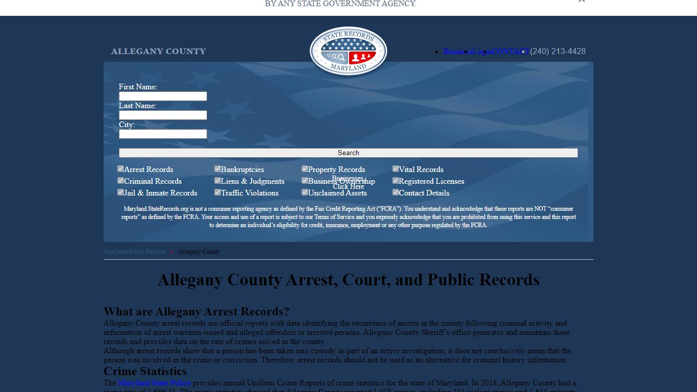 Allegany County Arrest, Court, and Public Records