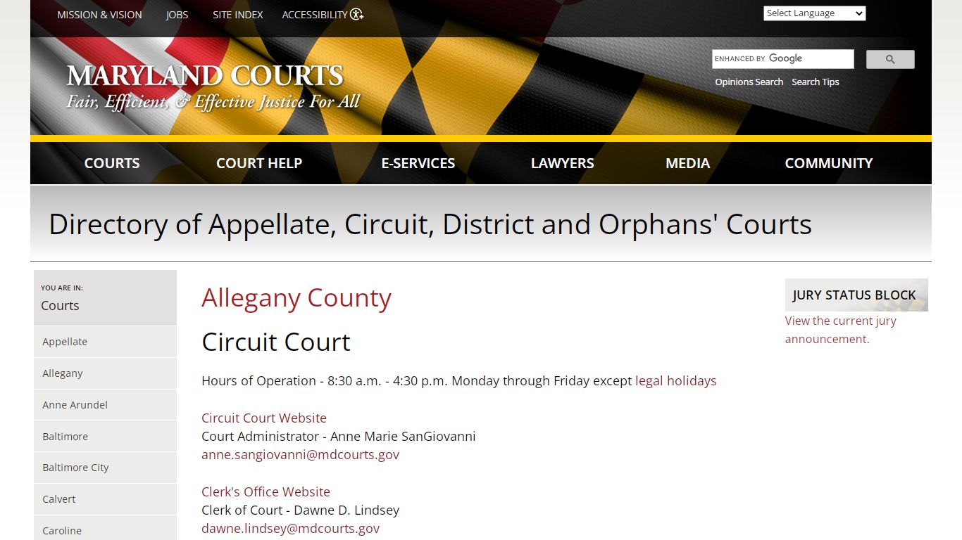 Allegany County | Maryland Courts